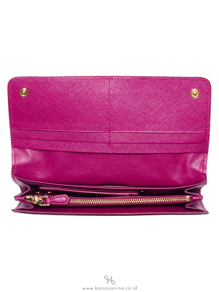 PRADA 1MH132 Saffiano Continental Wallet Ametista