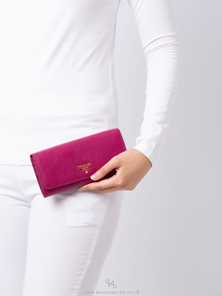 PRADA 1MH132 Saffiano Continental Wallet Ametista