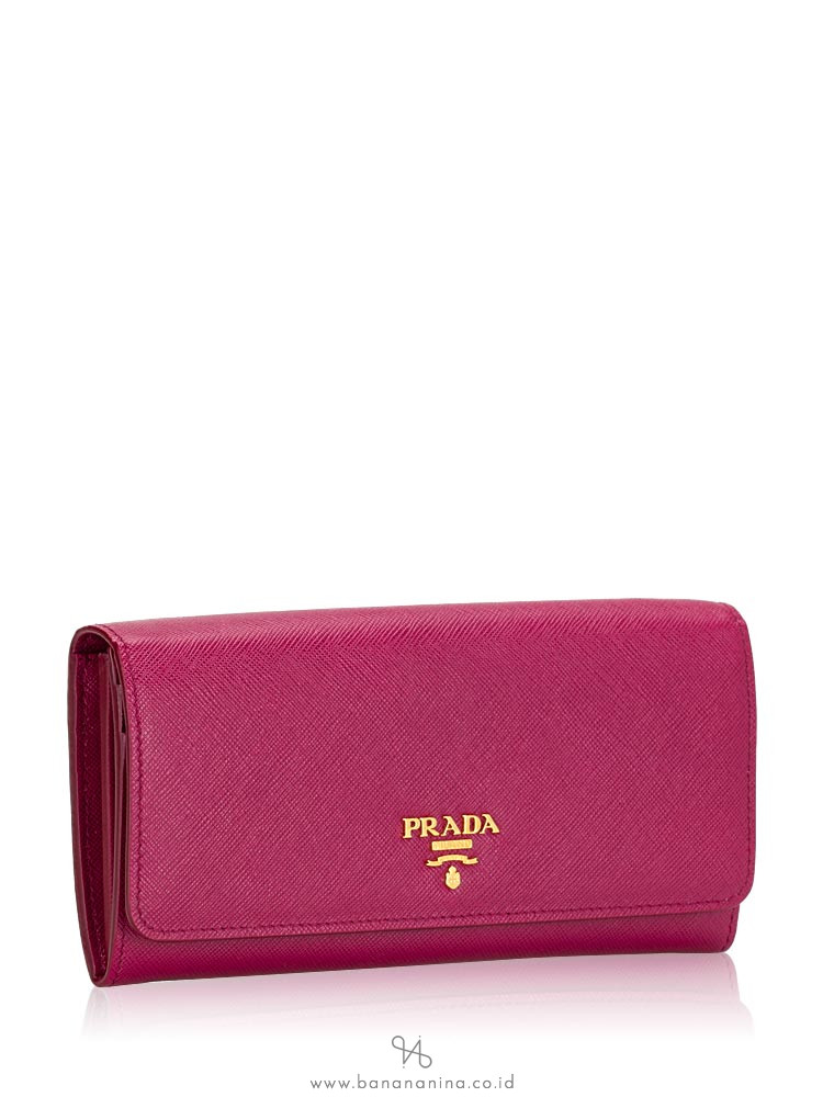 PRADA 1MH132 Saffiano Continental Wallet Ametista