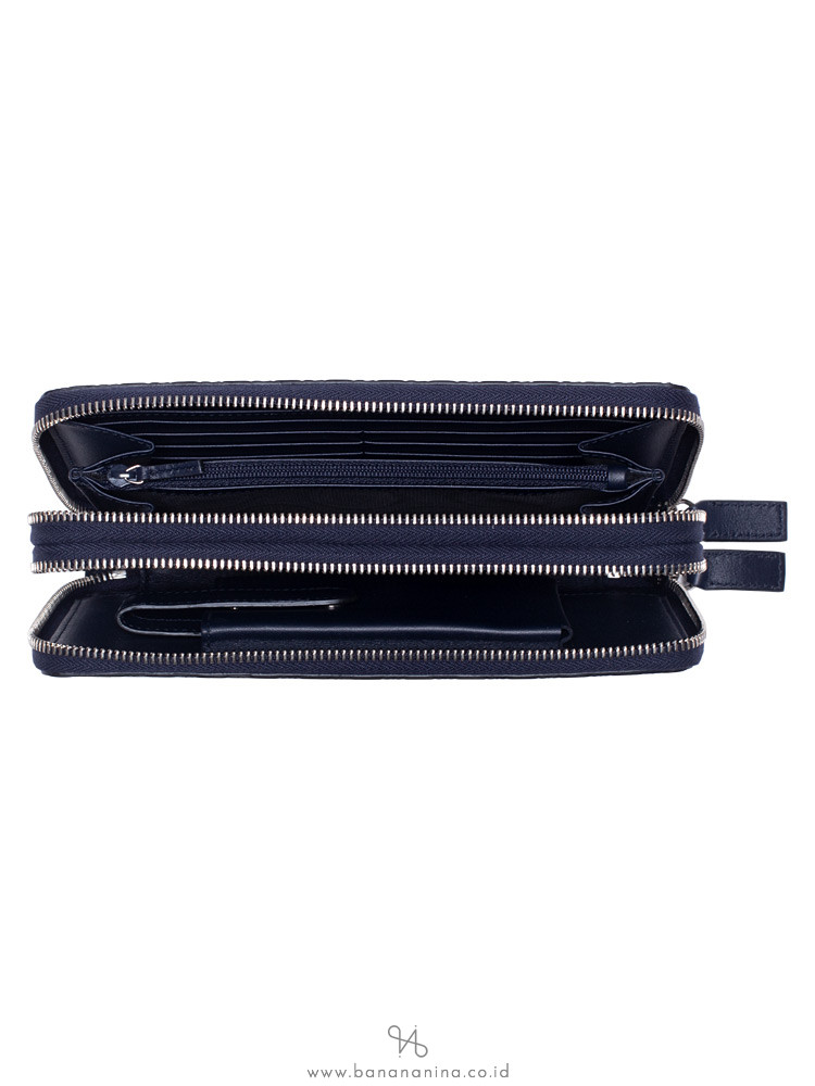 GUCCI Men Micro Guccissima Top Handle Travel Wallet Navy