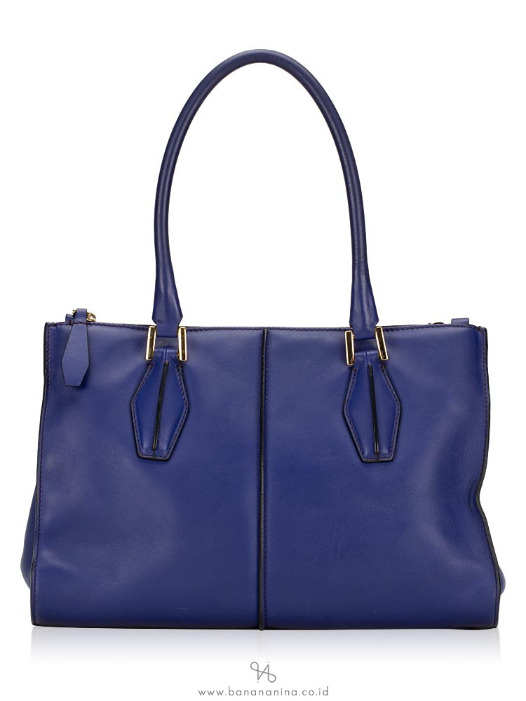 TOD'S ALR Piccola Leather Satchel Blue Electric
