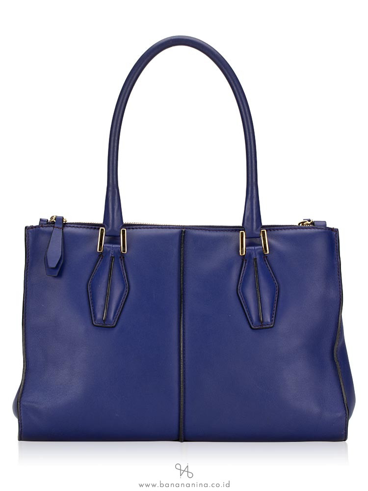 TOD'S ALR Piccola Leather Satchel Blue Electric