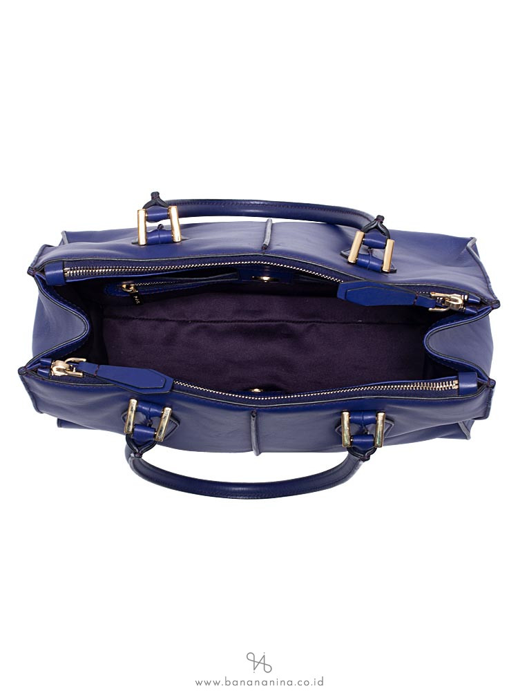 TOD'S ALR Piccola Leather Satchel Blue Electric