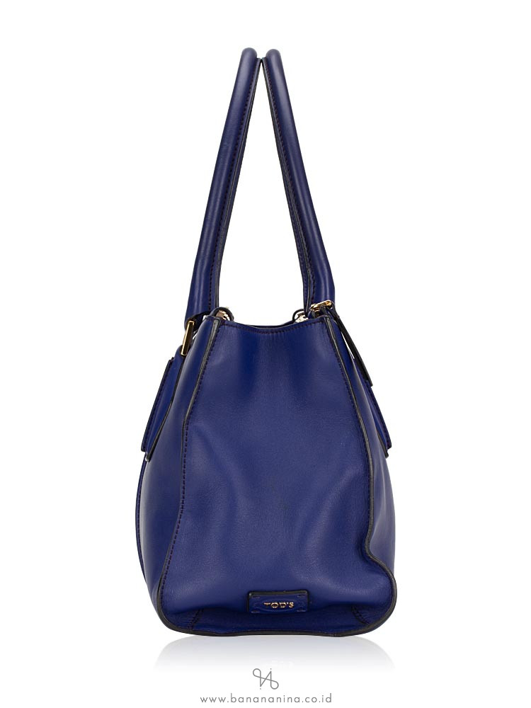 TOD'S ALR Piccola Leather Satchel Blue Electric
