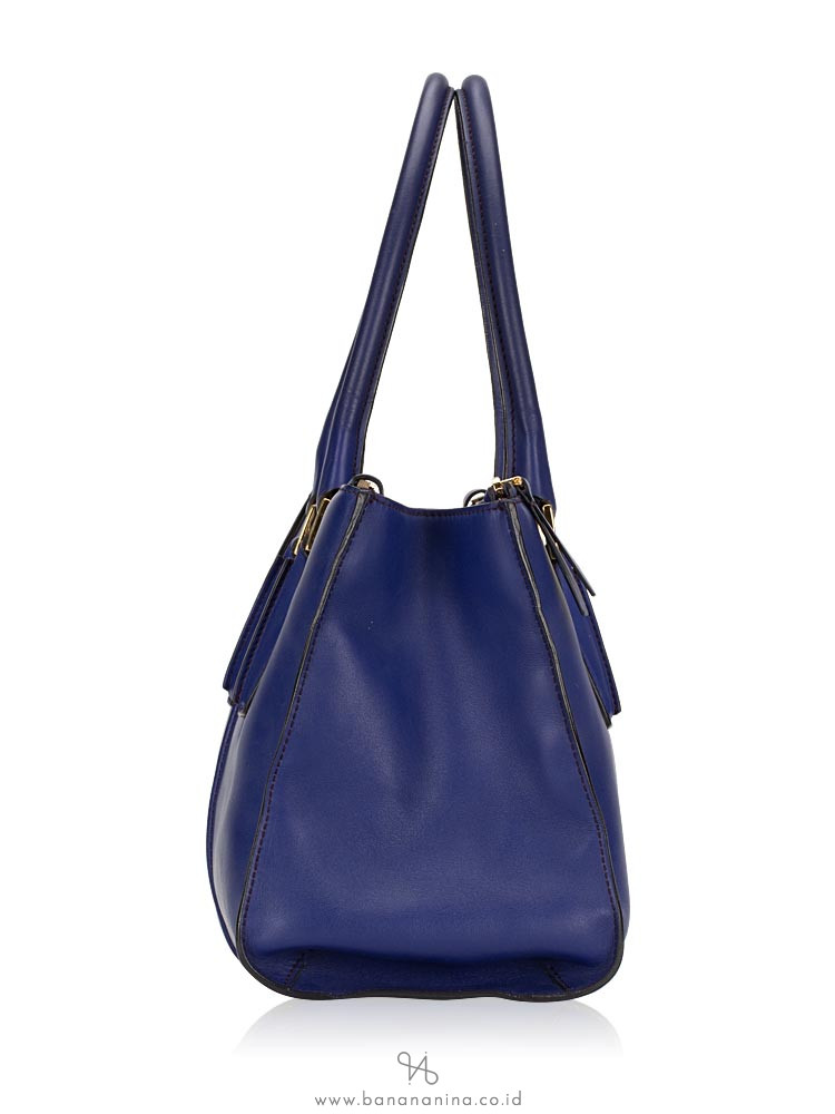 TOD'S ALR Piccola Leather Satchel Blue Electric