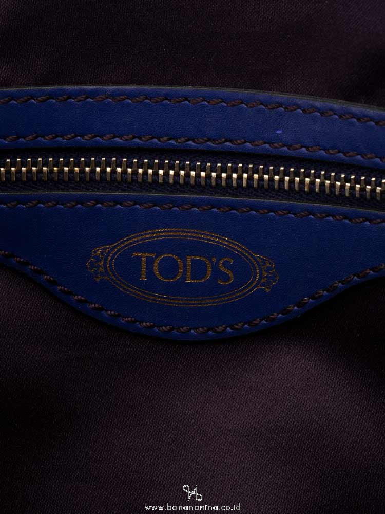TOD'S ALR Piccola Leather Satchel Blue Electric