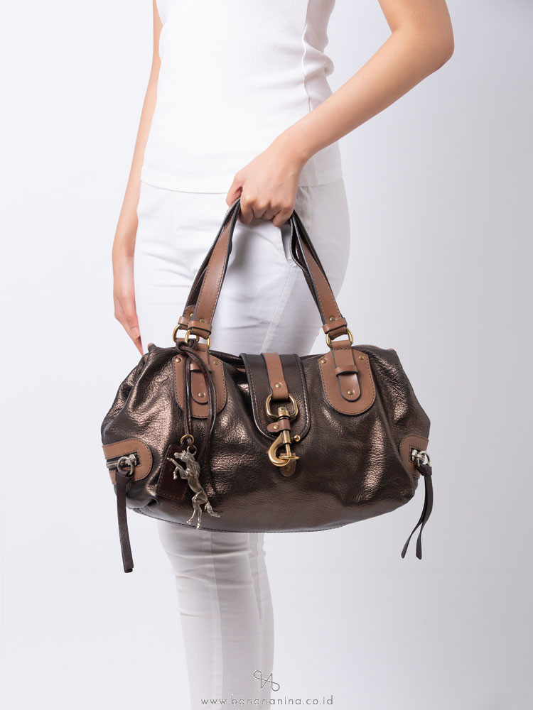 CHLOE Kerala Leather Shoulder Bag Bronze