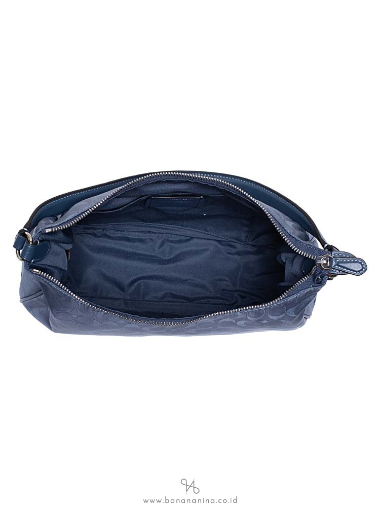COACH 73185 Signature Nylon Zip Shoulder Bag Blue