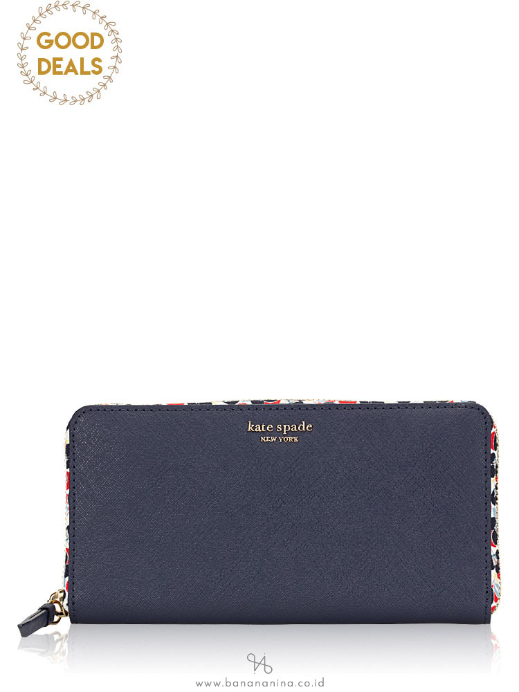 KATE SPADE Cameron Floral Large Continental Wallet Blazer Blue