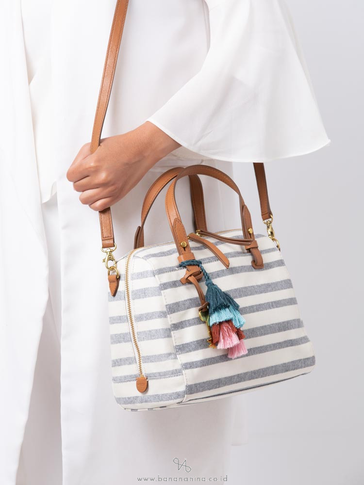FOSSIL ZB7714566 Rachel Satchel Blue Stripe