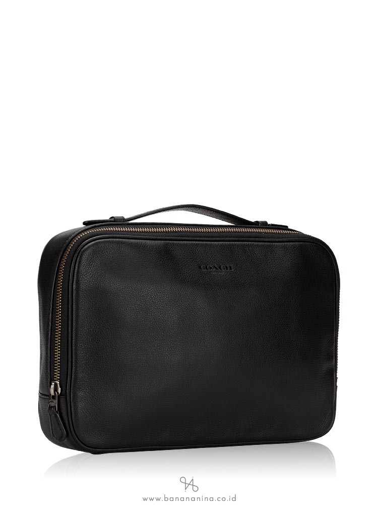 COACH Men 39806 Multifunction Leather Pouch Black