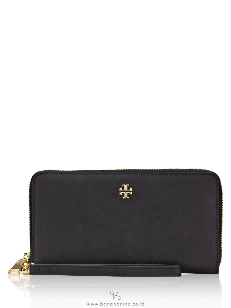 TORY BURCH Emerson Zip Passport Continental Walllet Black