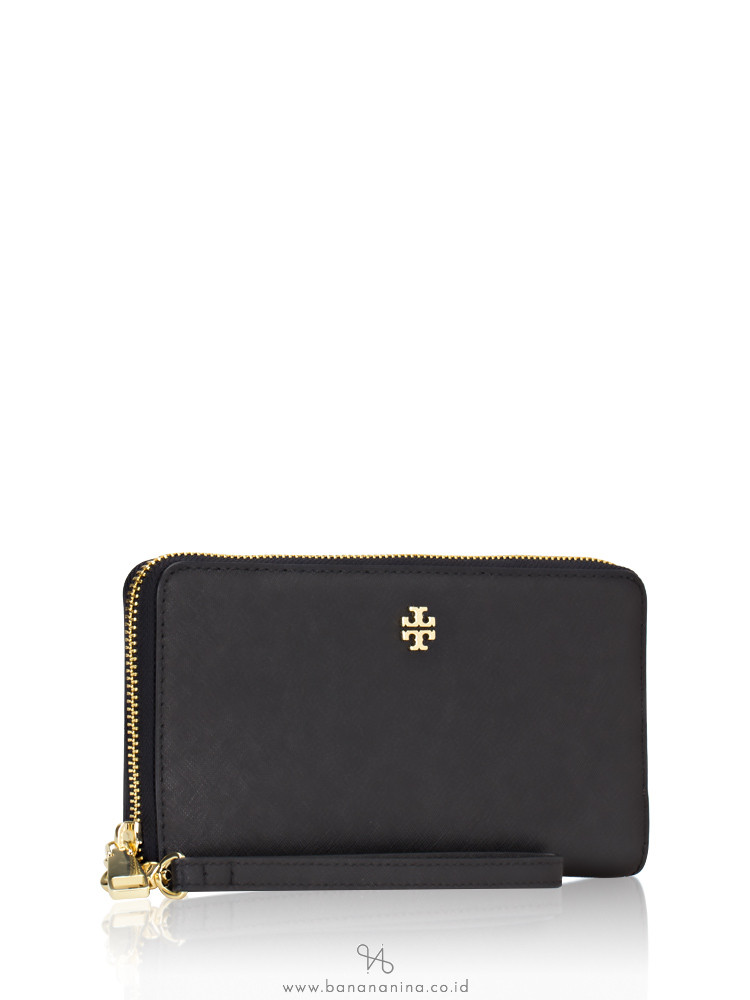 TORY BURCH Emerson Zip Passport Continental Walllet Black