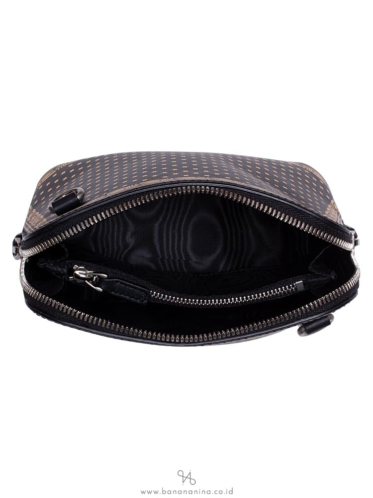 GUCCI Sega® Moon and Star Leather Crossbody Black Gold