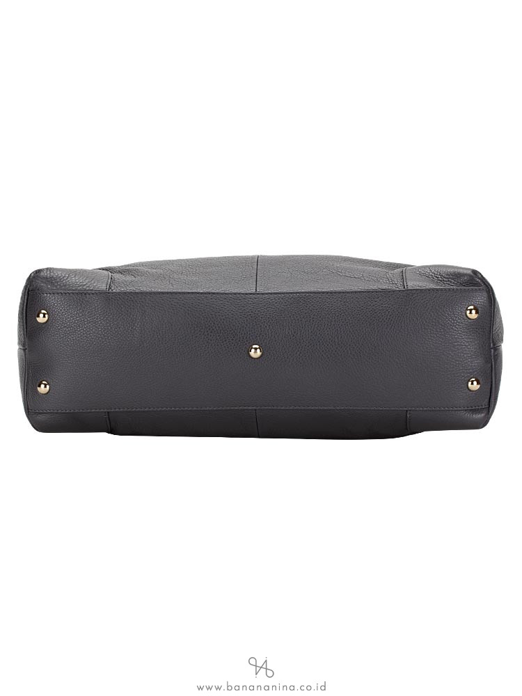 FURLA Nikia Medium Leather Tote Grey Black