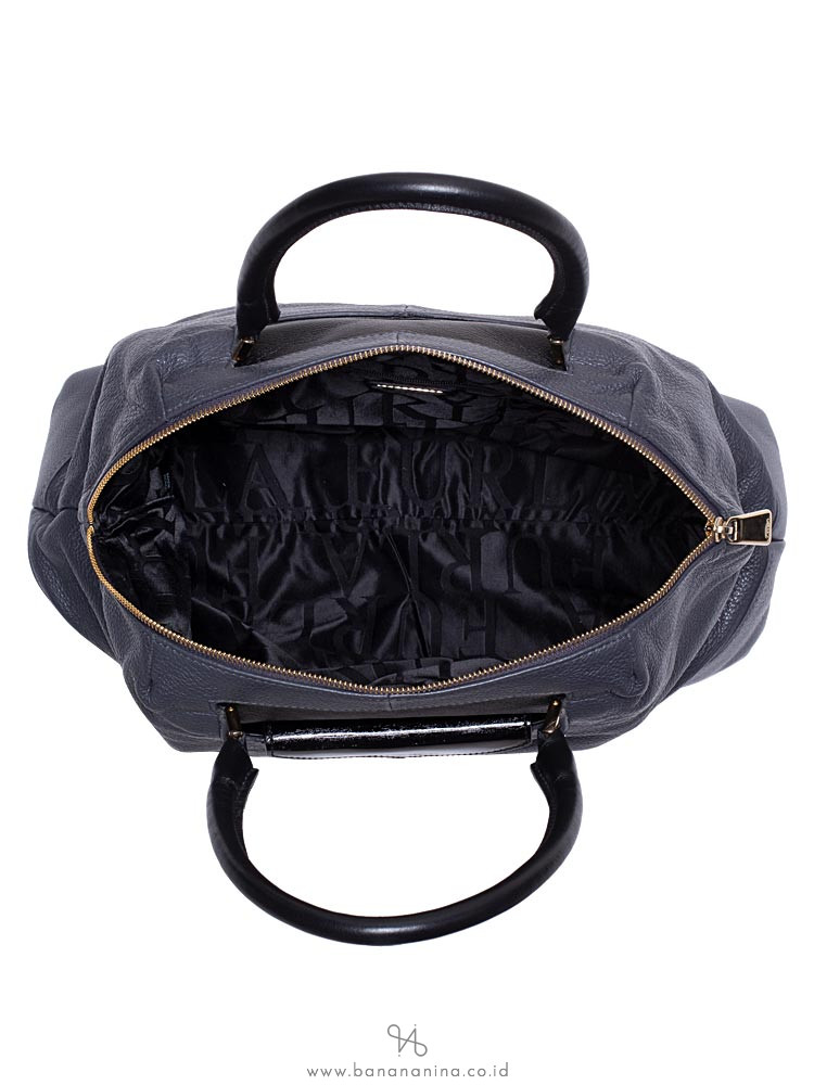 FURLA Nikia Medium Leather Tote Grey Black