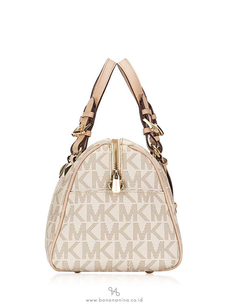 michael kors grayson monogram medium satchel rose gold