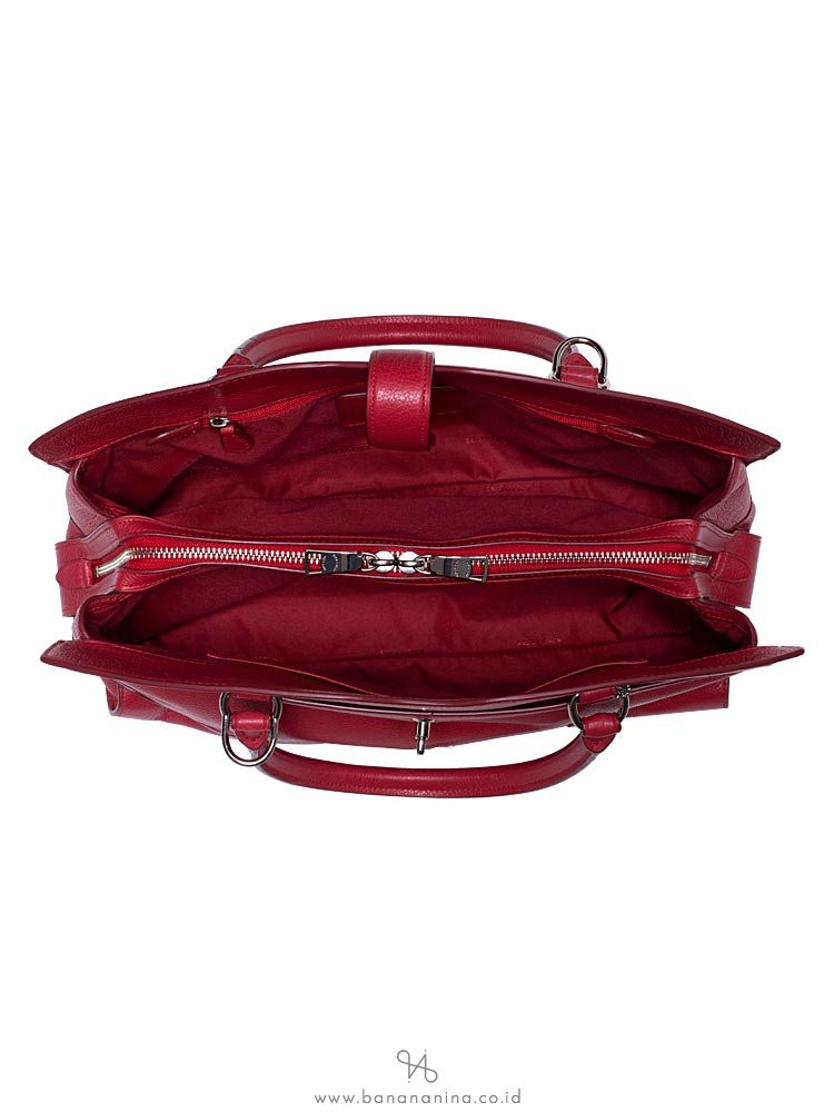 COACH 37167 Mercer Grain Leather Satchel True Red