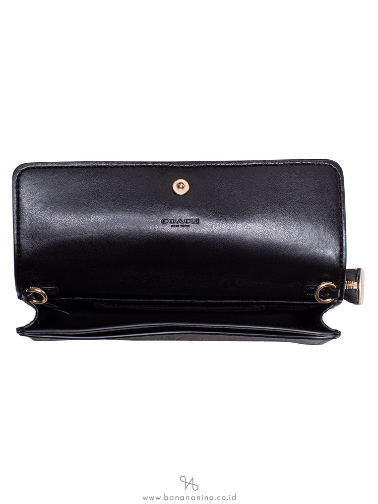 COACH 78229 Signature Foldover Wristlet Brown Black