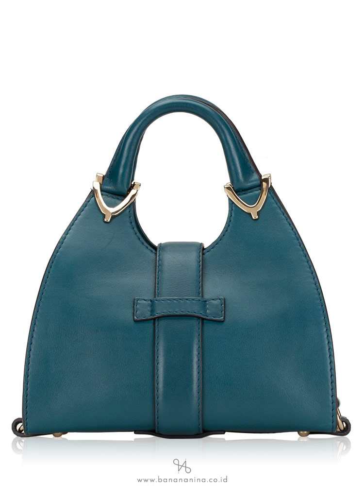 GUCCI Stirrup Small Top Handle Bag Turquoise
