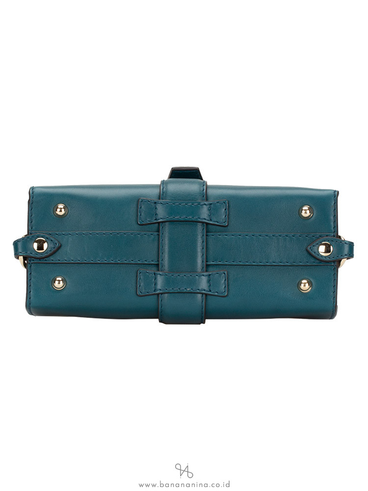 GUCCI Stirrup Small Top Handle Bag Turquoise