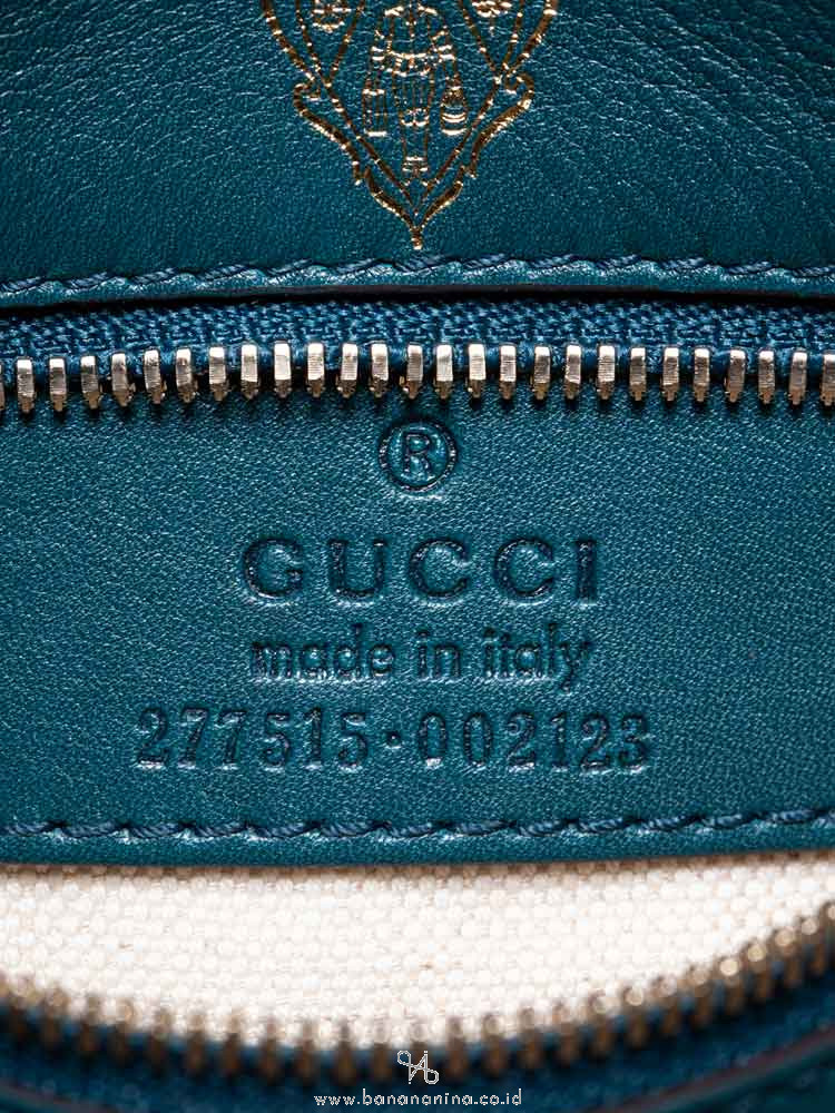 GUCCI Stirrup Small Top Handle Bag Turquoise