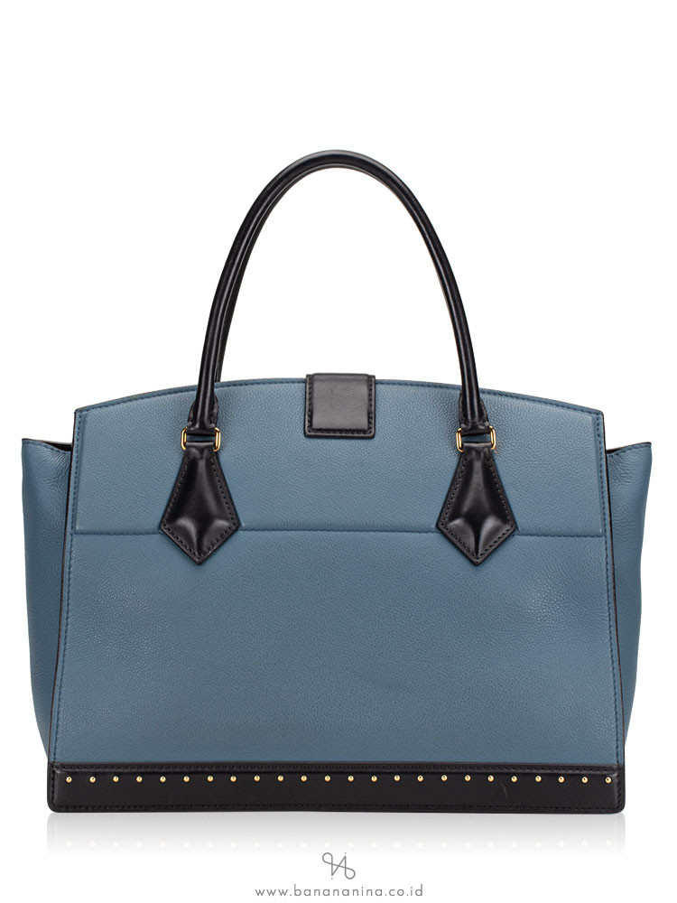 LOUIS VUITTON Taurillon Cour Marly MM Bleu