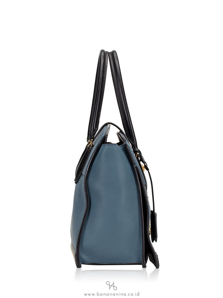 LOUIS VUITTON Taurillon Cour Marly MM Bleu