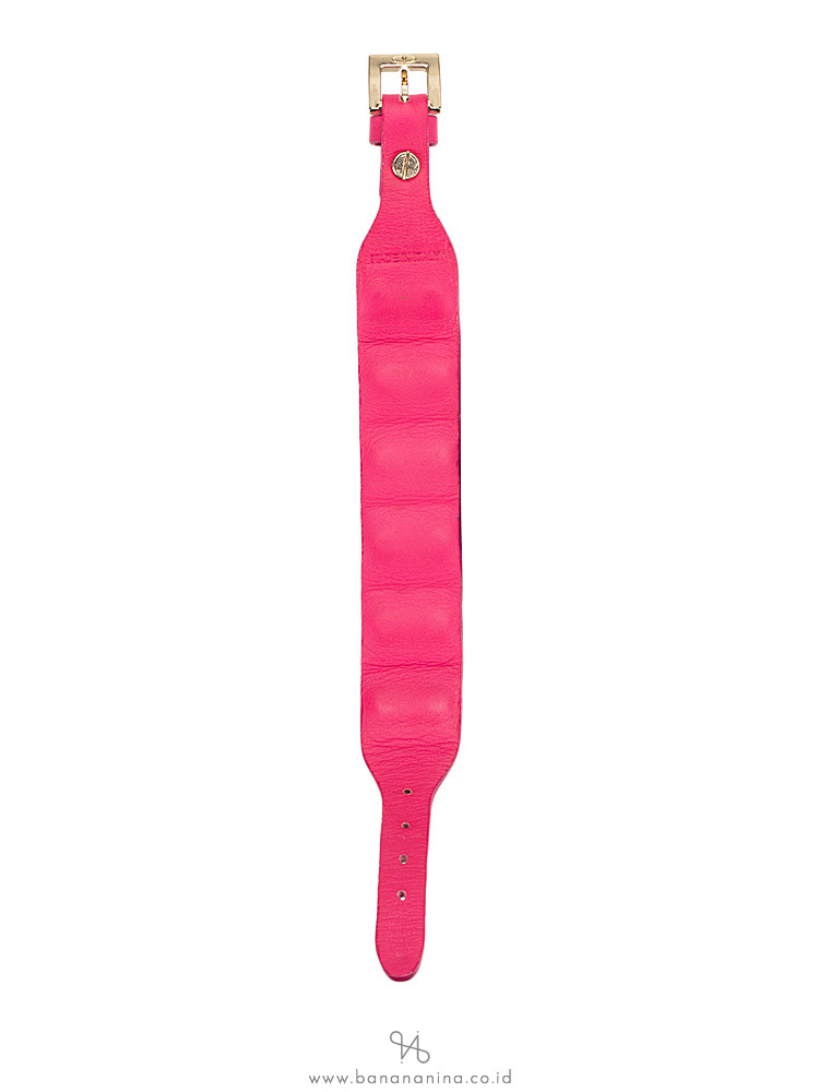 VALENTINO Rockstud Crystal Studded Leather Cuff Pink