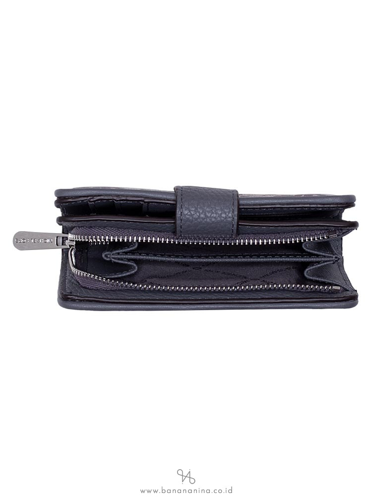 MICHAEL KORS Jet Set Signature Bifold Zip Coin Wallet Heather Grey