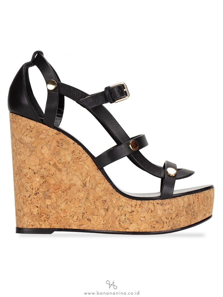 JIMMY CHOO Nerissa Wedges sandal Black Sz 36