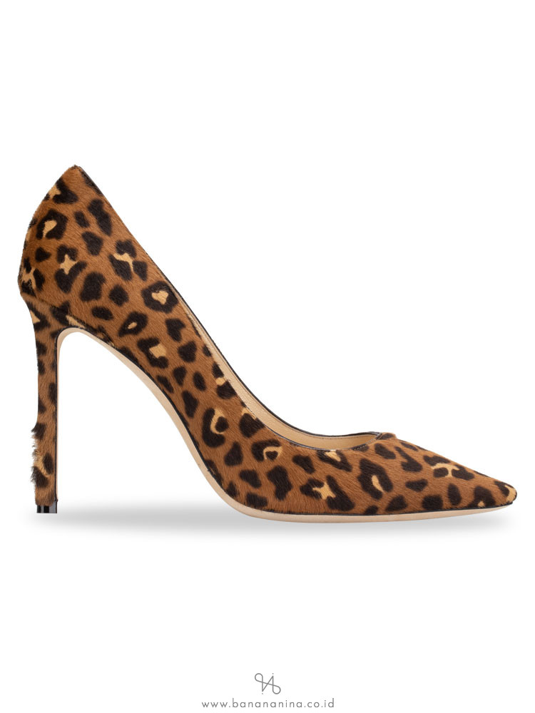 JIMMY CHOO Romy Printed Calf Hair Pump Leopard Sz 38