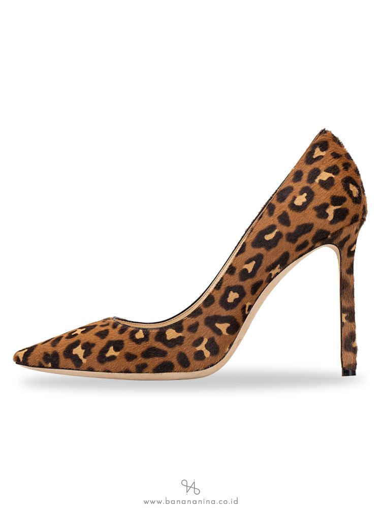 JIMMY CHOO Romy Printed Calf Hair Pump Leopard Sz 38