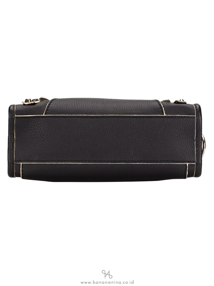 BALENCIAGA Classic Silver Edgepaint Mini City Black