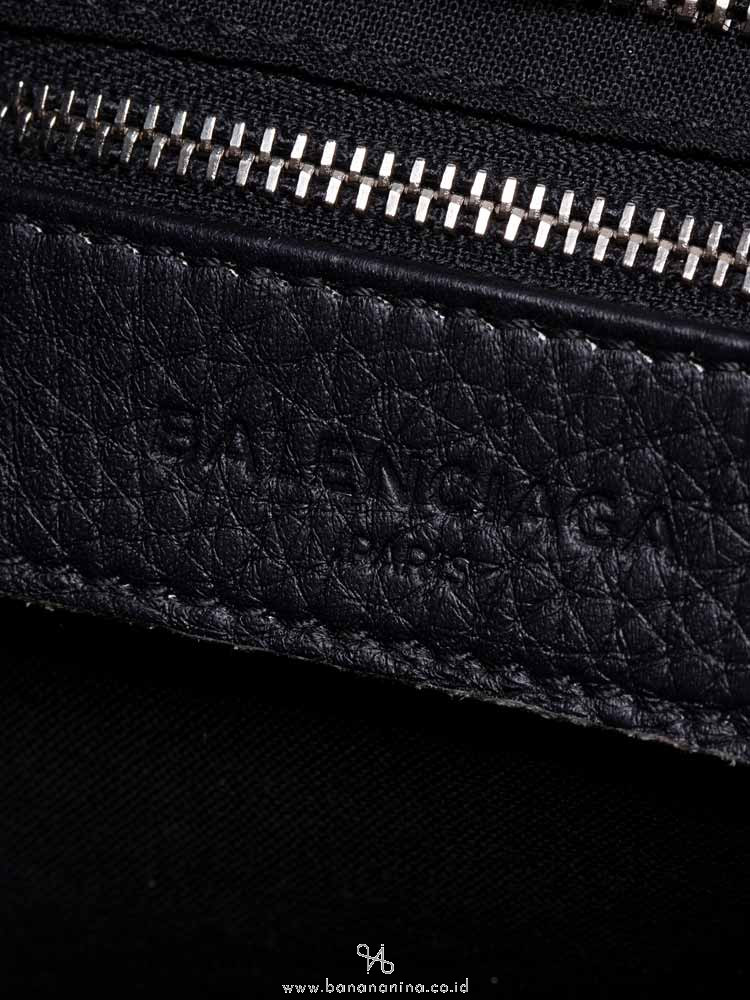 BALENCIAGA Classic Silver Edgepaint Mini City Black