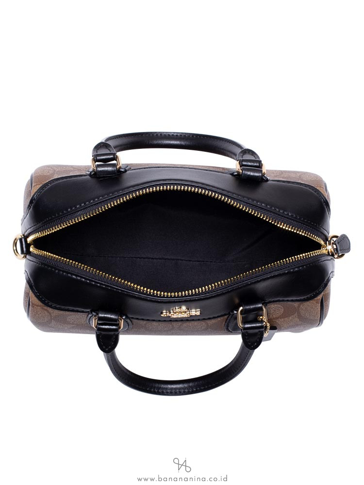 COACH 32203 Signature Mini Bennett Satchel Khaki Black