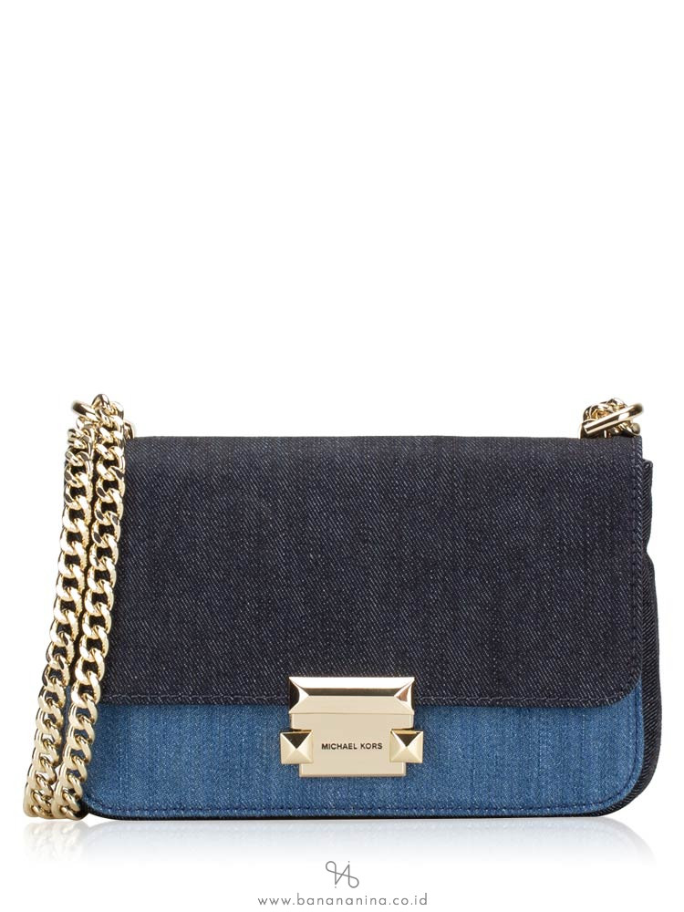 MICHAEL KORS Sloan Small Chain Shoulder Bag Denim Multi