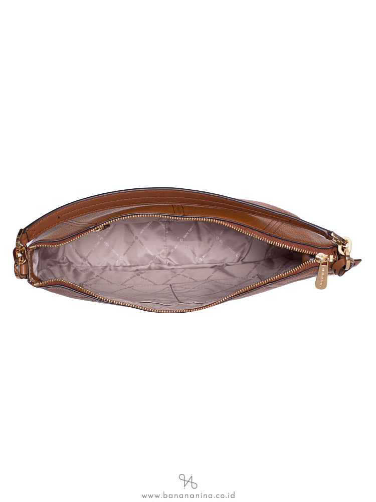 MICHAEL KORS Bedford Leather Medium Crescent Shoulder Bag Luggage