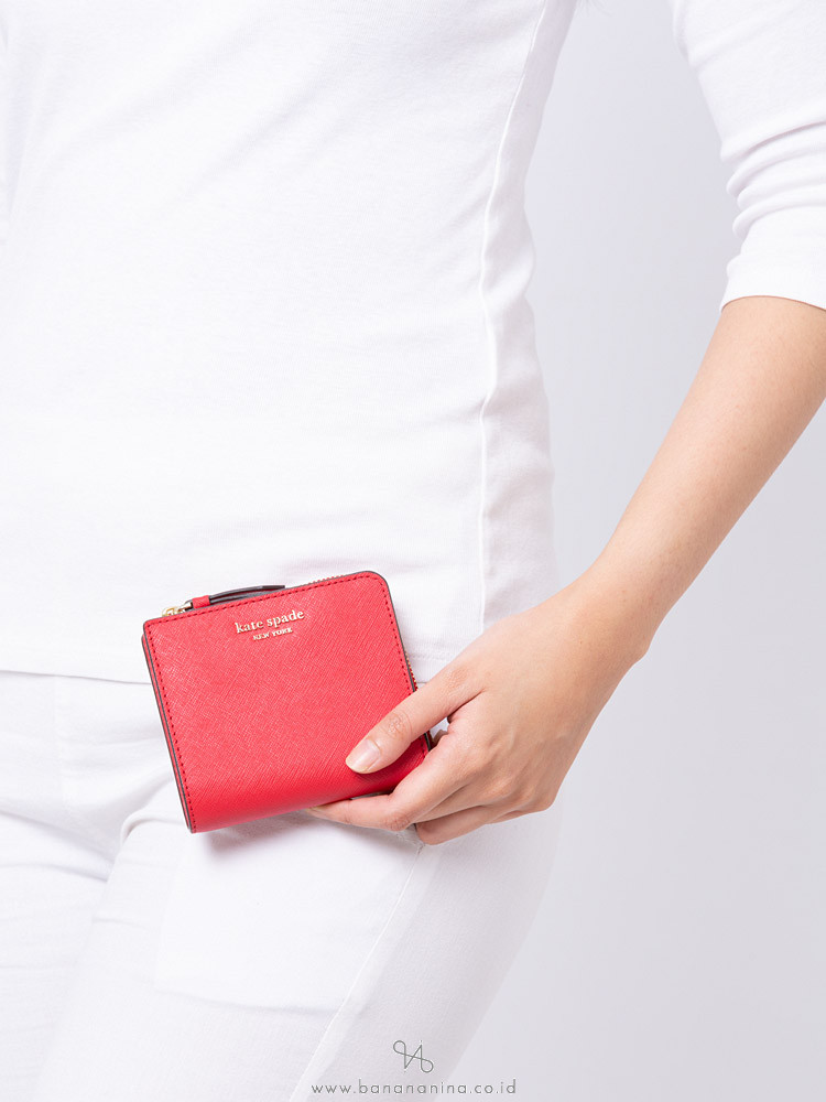 KATE SPADE Cameron Small Zip Bifold Wallet Hot Chili