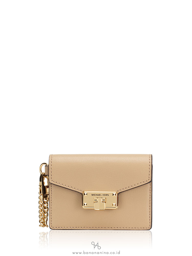 MICHAEL KORS Kinsley Leather Accordion Card Holder Bisque