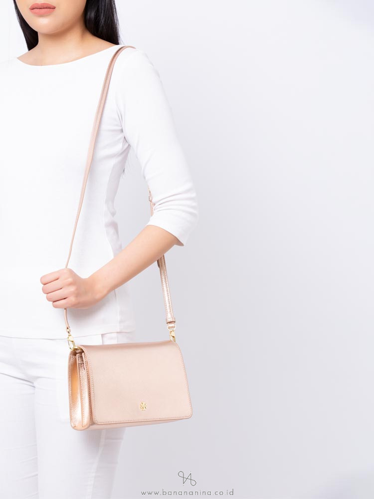 TORY BURCH Emerson Combo Crossbody Light Rose Gold