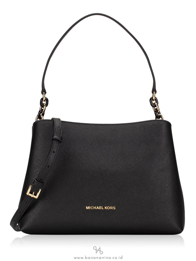 MICHAEL KORS Sofia Large Saffiano Satchel Black