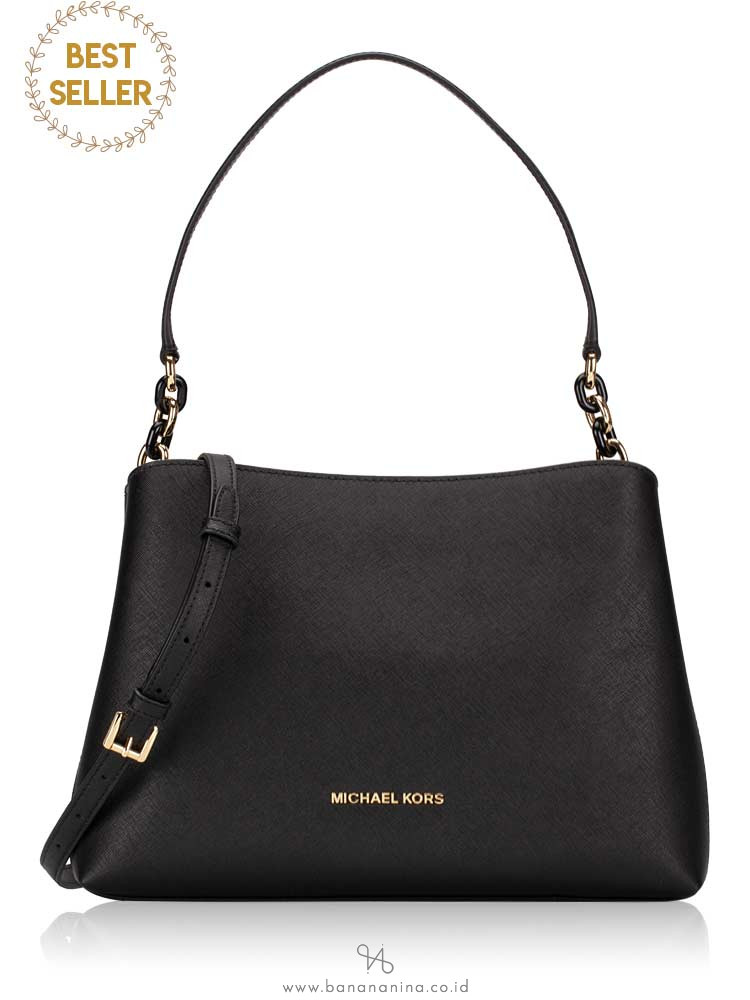 MICHAEL KORS Sofia Large Saffiano Satchel Black