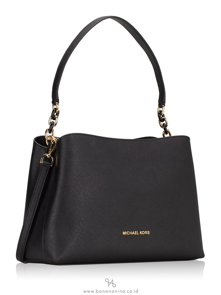 MICHAEL KORS Sofia Large Saffiano Satchel Black