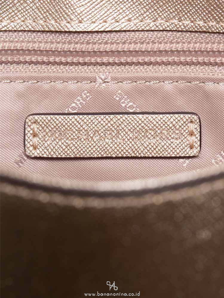 MICHAEL KORS Jet Set Convertible Pouchette Crossbody Pale Gold