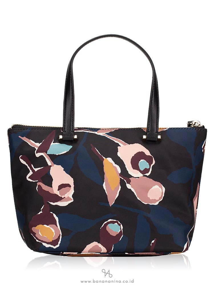 KATE SPADE Dawn Paper Rose Insulated Tote Black Multi