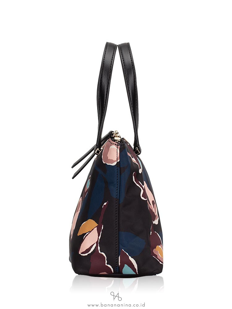 KATE SPADE Dawn Paper Rose Insulated Tote Black Multi