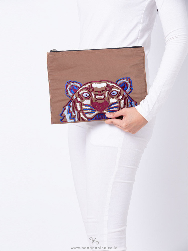 KENZO Tiger High Summer A4 Clutch Beige