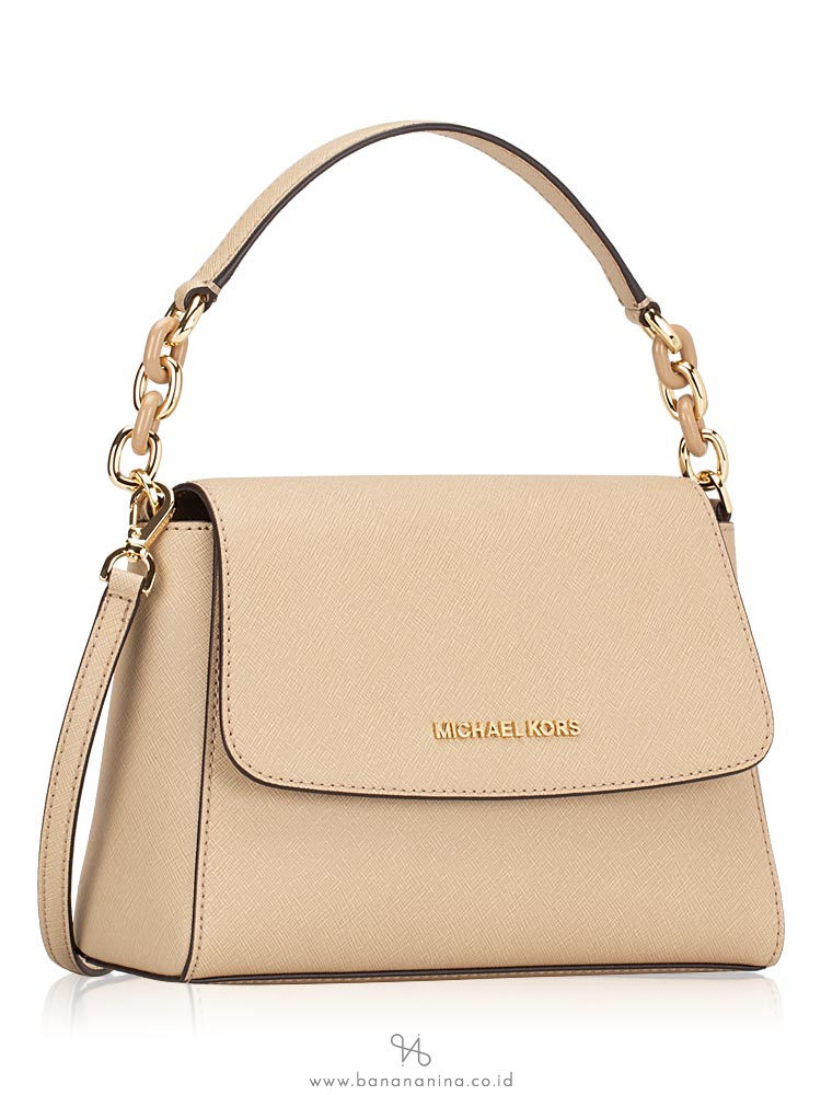 MICHAEL KORS Sofia Saffiano Small Satchel Bisque