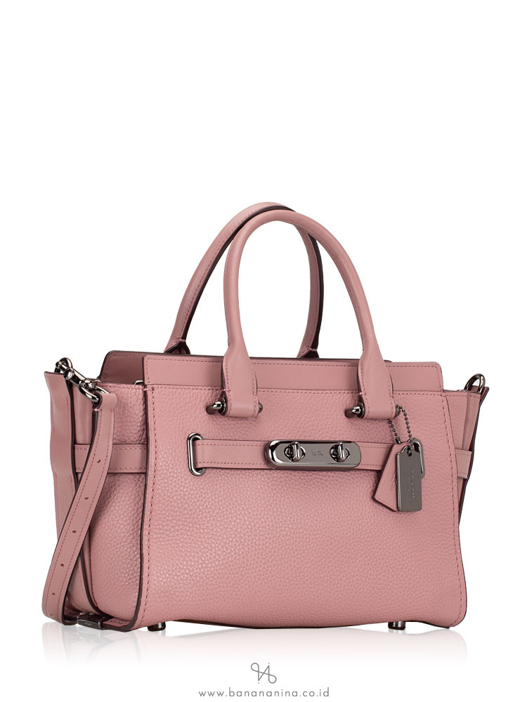 COACH 87295 Swagger 27 Pebble Leather Carryall Dusty Rose